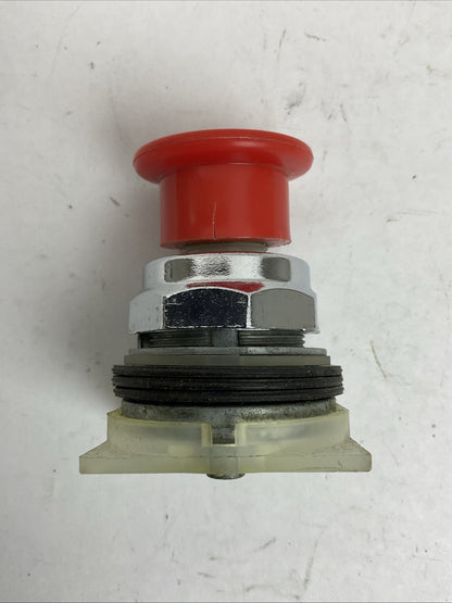 SQUARE D 9001KR24R MUSHROOM BUTTON OPERATOR HAS CRACKS IN THE RED BUTTON