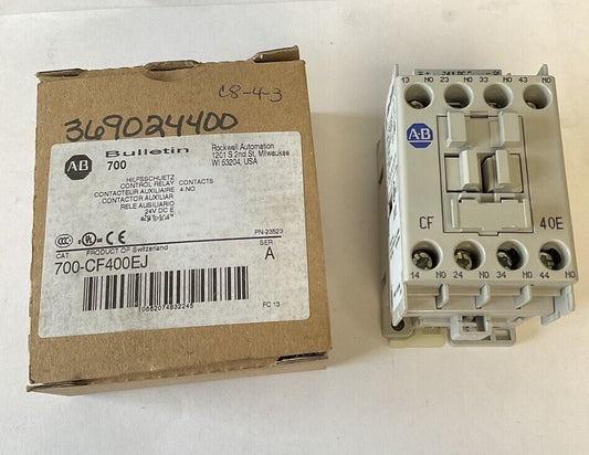 ALLEN BRADLEY 700-CF400EJ CONTACTOR SER.A 24VDC
