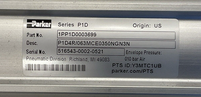 PARKER 1PP1D0003699 P1D4R/063MCE0350NGN3N PNEUMATIC CYLINDER