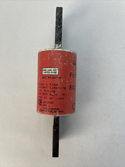GEC ALSTHOM CLL800 CLASS L FUSE 800AMP FORM 480 600VAC CURRENT LIMITING