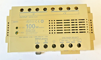 IDEC PS5R-E24 POWER SUPPLY 100W 240VAC 50/60HZ 24VDC 4.2A