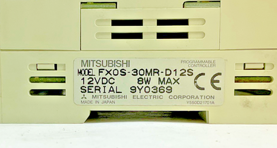 MITSUBISHI FX0S-30MR-D12S PROGRAMMABLE CONTROLLER 12VDC 8W