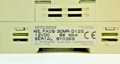 MITSUBISHI FX0S-30MR-D12S PROGRAMMABLE CONTROLLER 12VDC 8W