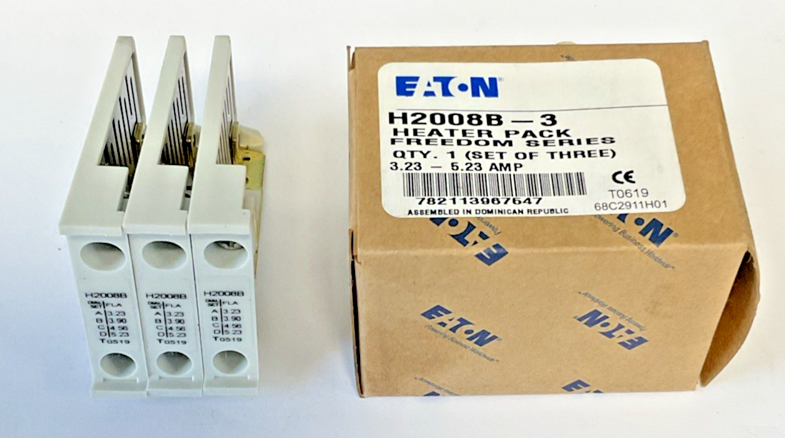 EATON H2008B-3 HEATERS  3.23-5.23A BOX OF 3