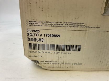 ZURN Z6000PL-WS1 WATER CLOSET FLUSH VALVE SO/TO # 17030859 1.6gpf / 6.0Lpf
