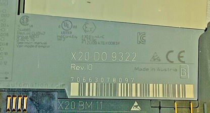 B&R AUTOMATION PLC MODULE OUTPUT X20DO9322 REV.I0 X20BM11 REV.G0***LOTOF2***