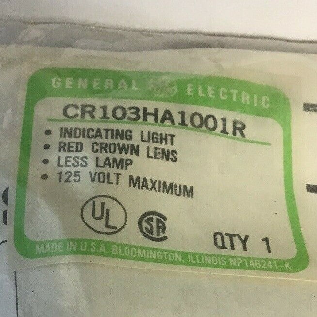 GE CR103HA1001R INDICATING LIGHT RED CROWN LENS 125V.  W/O BULB***LOTOF2***
