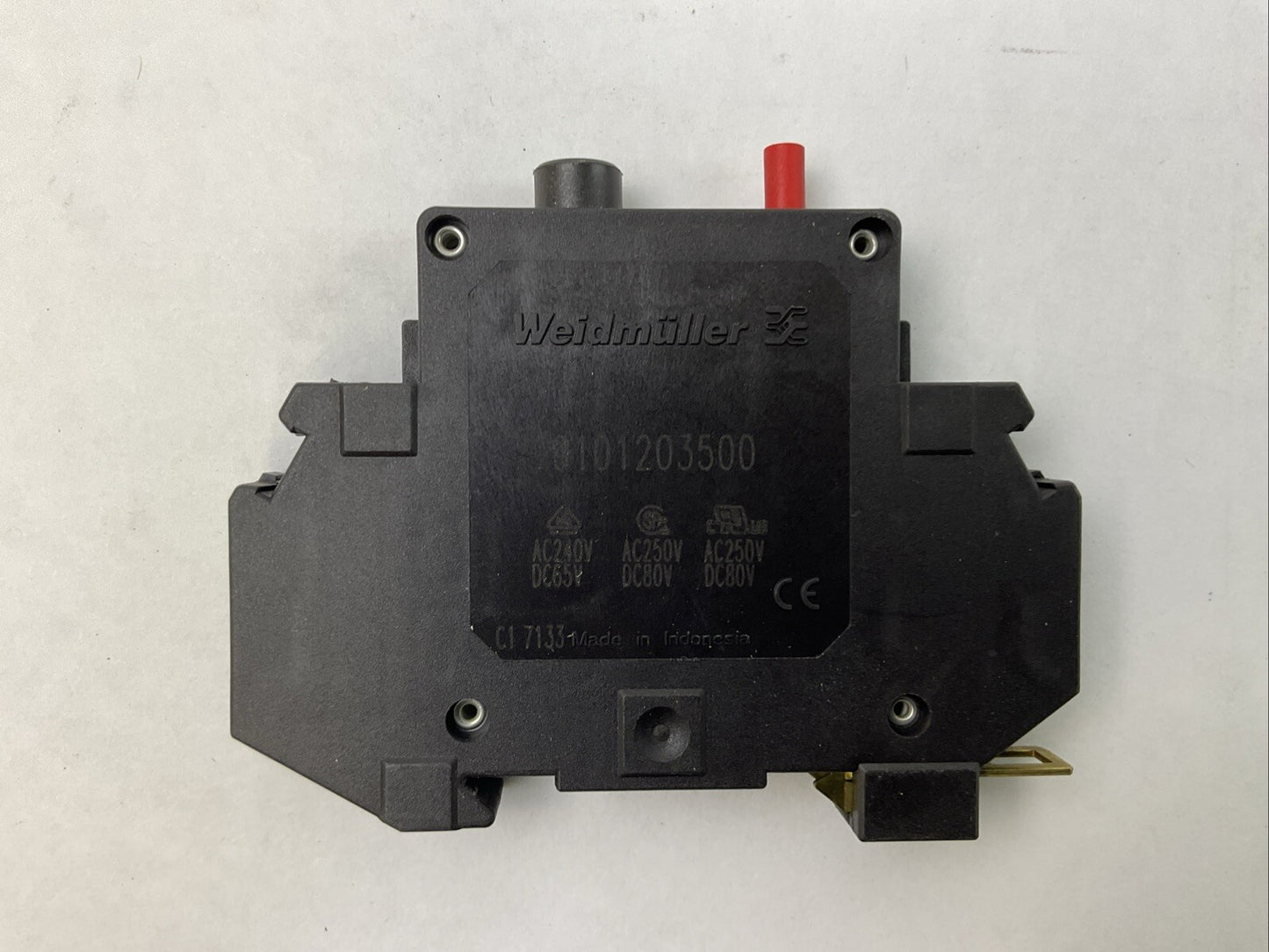 WEIDMULLER 9101203500 CIRCUIT BREAKER 1AMP 250VAC 65VDC DIN RAIL MOUNT