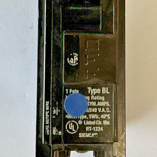 SIEMENS BL120 CIRCUIT BREAKER 20A 120/240VAC 1POLE