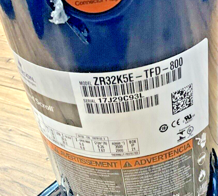 EMERSON COPELAND SCROLL ZR32K5E-TFD-800 COMPRESSOR 450VAC 3PH 60/50HZ
