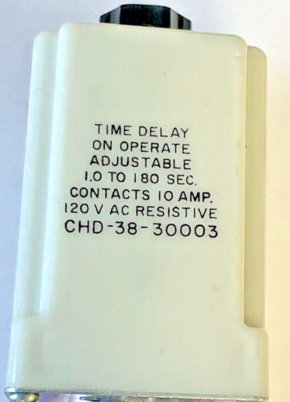 AMF CHD-38-30003 TIME DELAY RELAY 120VAC 10A 1.0-1.80SEC 24VDC W/ BASE 27E122