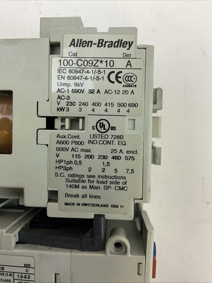 ALLEN BRADLEY STARTER (100-C09Z*10 COIL 24VDC + 193-EECB 1.0-5.0A)
