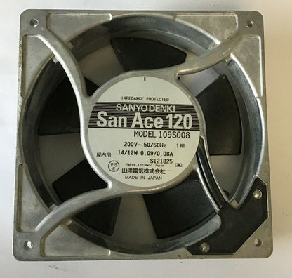 SANYO DENKI 109S008 FAN SAN ACE 120 200VAC 50/60HZ 14/12W .09/.08A