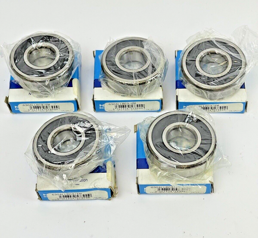 NTN *LOT OF 5* - 6304LLBC3/EM - DOUBLE SEALED RADIAL BALL BEARING -20X52X15 mm