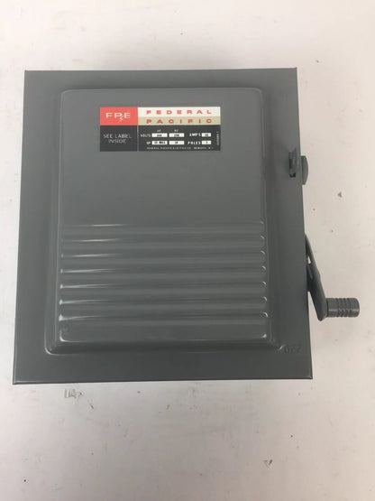 FPE 7632 TYPE LD SAFETY SWITCH 60AMP 250VDC 240VAC 3 POLE 10-15HP