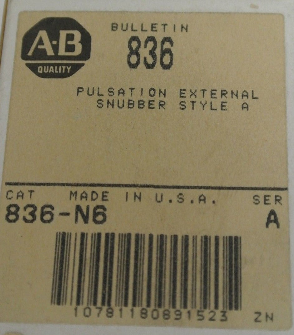 ALLEN-BRADLEY 836-N6 PULSATION EXTERNAL SNUBBER, STYLE A / NEW SURPLUS