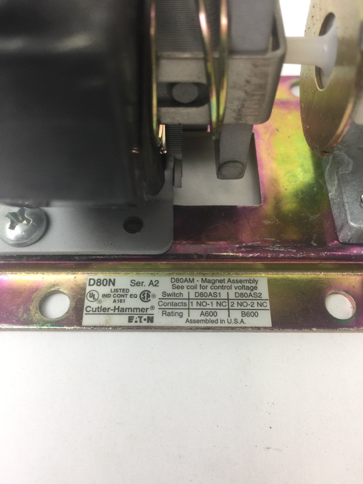 CUTLER HAMMER D80NE1A PNEUMATIC TIMER 440-480V 50/60HZ SERIES A2