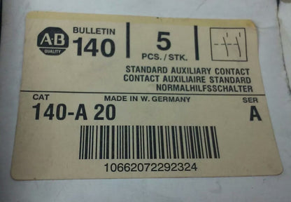 ALLEN BRADLEY, 140-A20 SER.A, AUXILIARY CONTACT, Ui:500V, 5A 600V