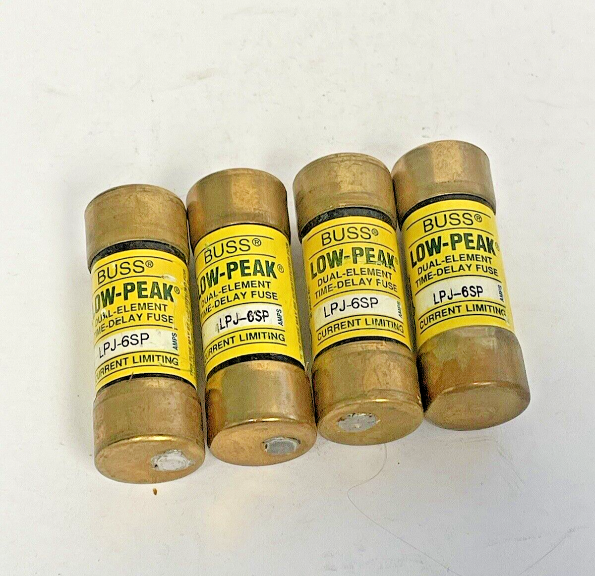 BUSS *LOT OF 4* LPJ-6SP  DUAL-ELEMENT TIME-DELAY CURRENT 6A 600 V