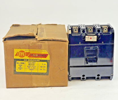 FEDERAL PACIFIC - 6315 - 3 POLE, 150A, 600 VAC AB CIRCUIT BREAKER - NJ631150