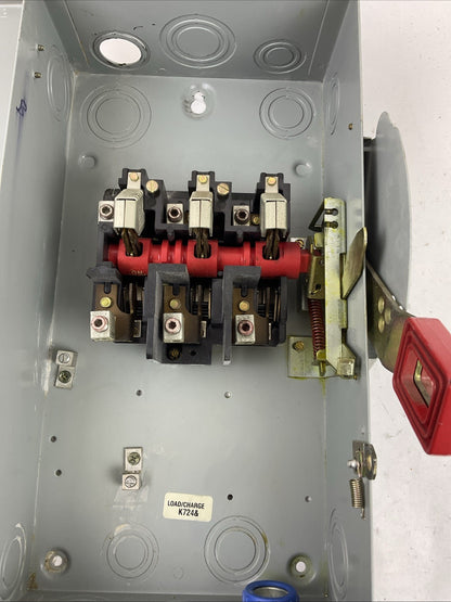 GE THN3363 NON-FUSIBLE SAFETY SWITCH 3PH 100A 600VAC 250VDC 100HP MODEL:10