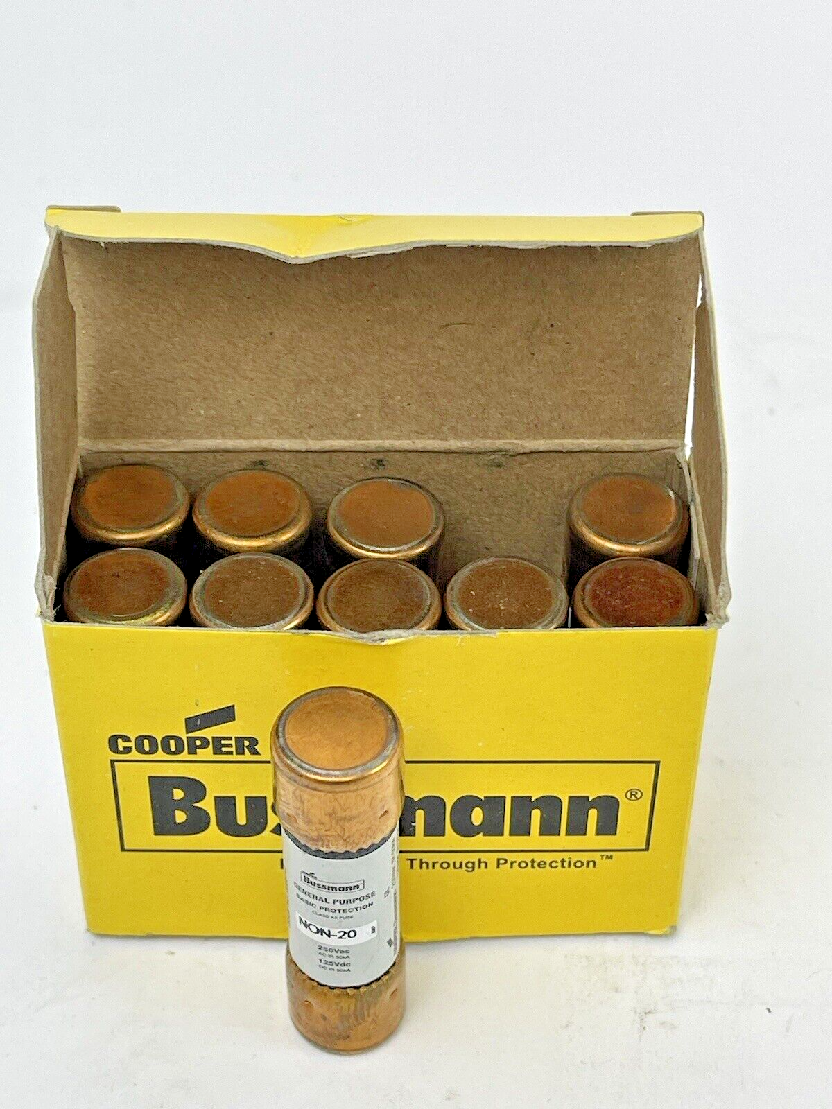BUSSMANN EATON - BOX OF 10 - NON-20 - 20A 250V AC, K5, 2" FUSE - Cylindric