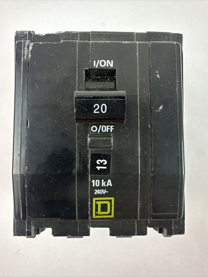 SQUARE D QOB320 BOLT-ON CIRCUIT BREAKER 3POLE 20AMP 240VAC 10kA