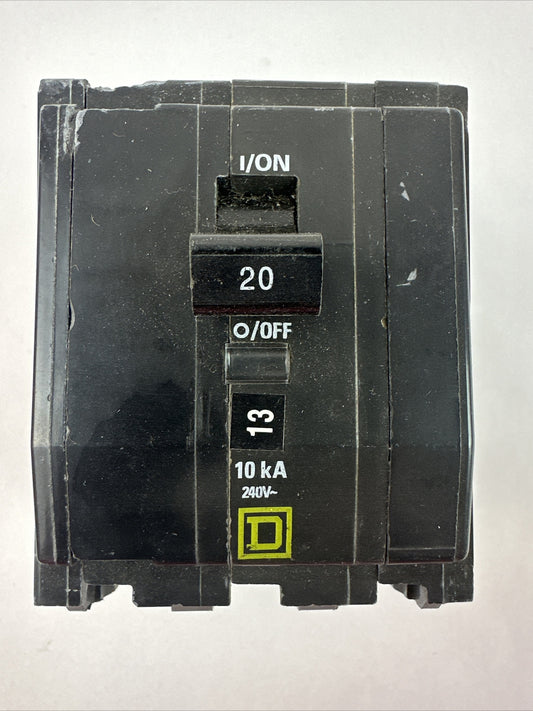 SQUARE D QOB320 BOLT-ON CIRCUIT BREAKER 3POLE 20AMP 240VAC 10kA
