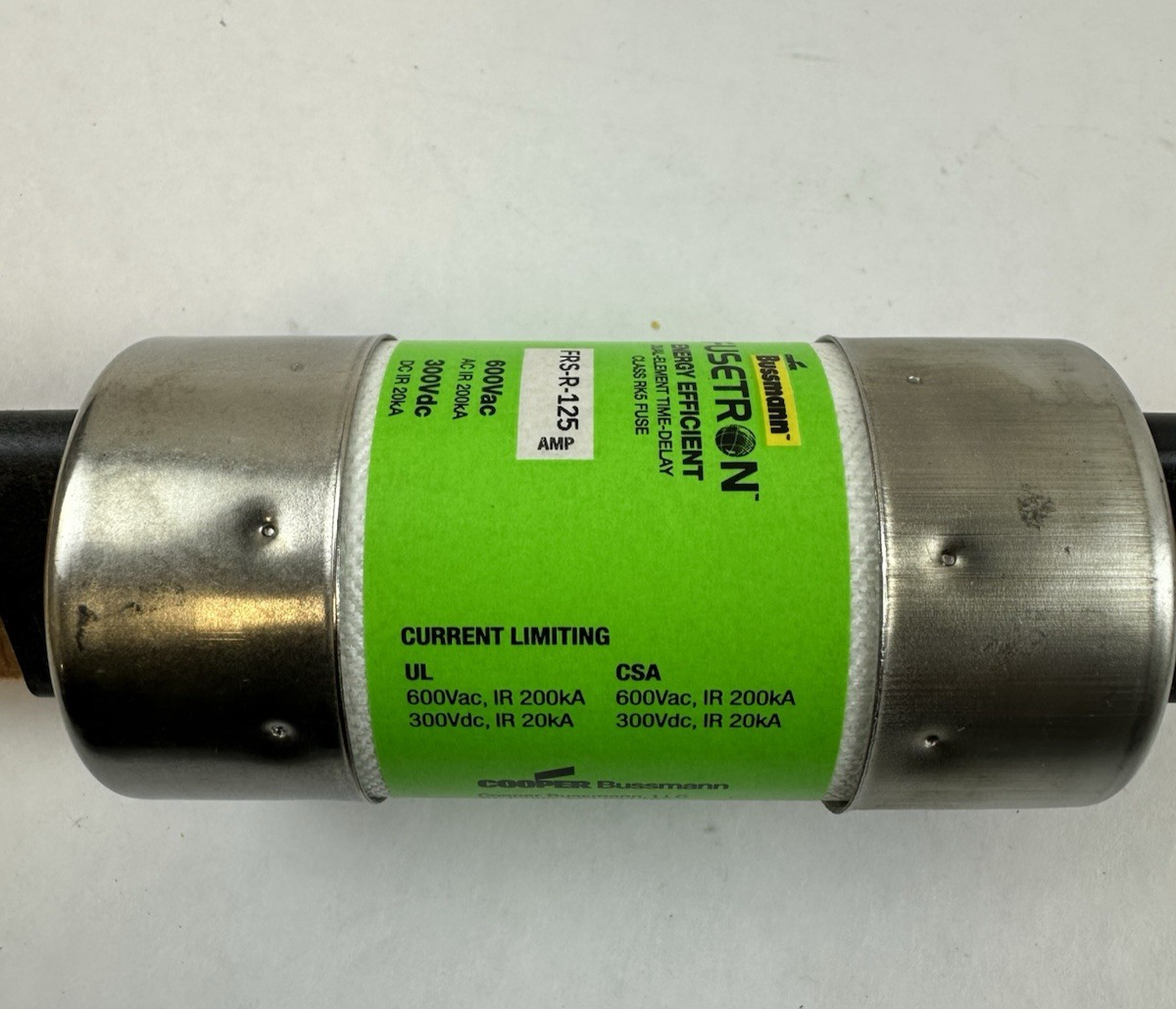 COOPER BUSSMANN FRS-R-125 FUSETRON DUAL ELEMENT TIME-DELAY FUSE 125A 600V