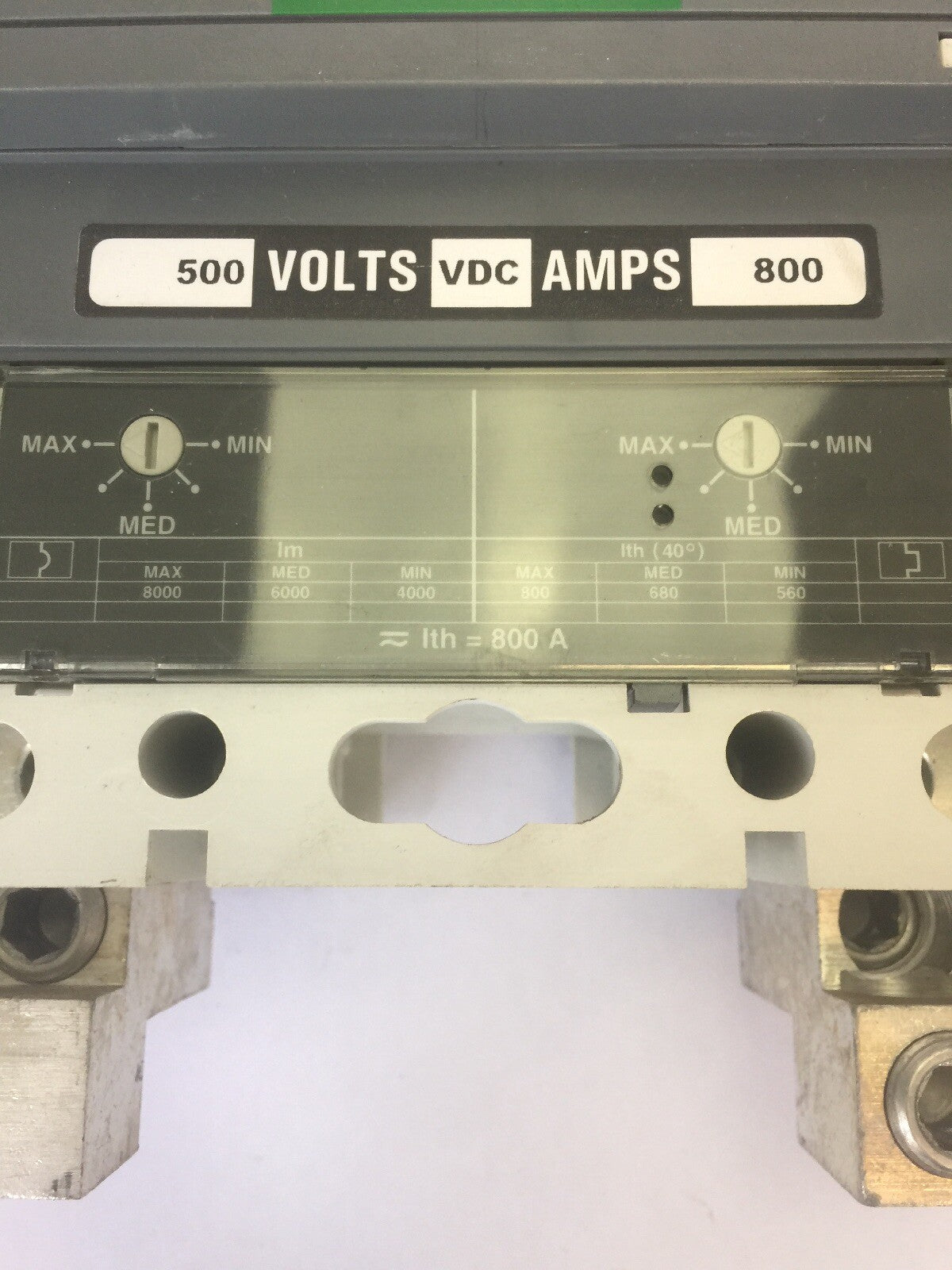 ABB S6N CIRCUIT BREAKER SAC S6 500VDC 600VAC 2 POLE 800A TRIP