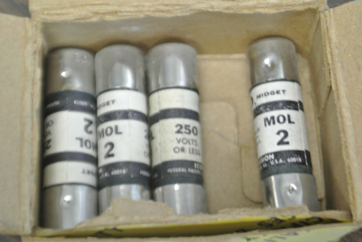 LOT of 4 / ECONOMY / ECO / FPE MOL-2 MIDGET FUSE / 2A / 250V  MOL2