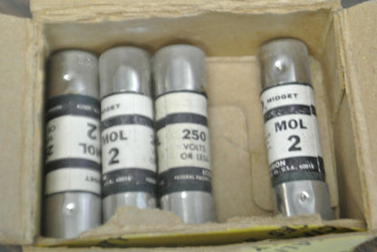 LOT of 4 / ECONOMY / ECO / FPE MOL-2 MIDGET FUSE / 2A / 250V  MOL2
