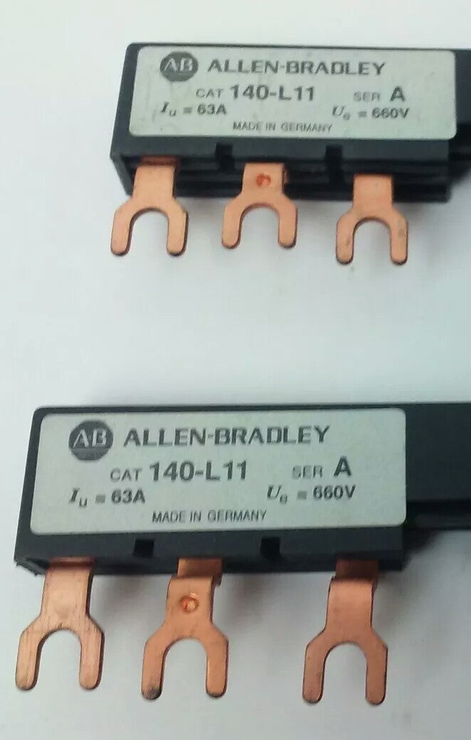 ALLEN BRADLEY 140-L11 THREE PHASE BUSSBAR TERMINAL LINK, 65A, 660V (LOT OF 2)