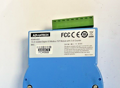 ADVANTECH ADAM-6051 14-CH ISOLATED DIGITAL I/O TCP MODULE W 2-CH COUNTER