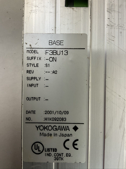 YOKOGAWA F3BU13-0N 13-SLOT PLC MODULE RACK