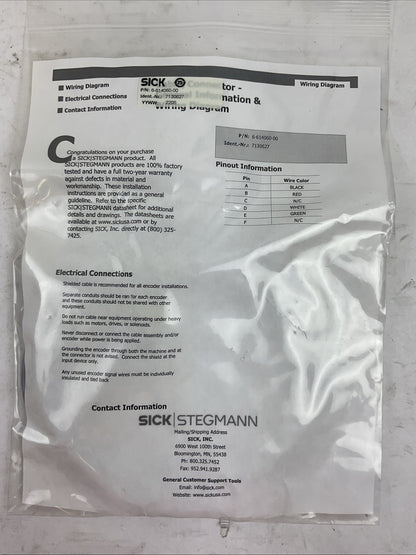SICK DUV60E-D4KZHAZAS01 INCREMENTAL ENCODER 4.75-30VDC