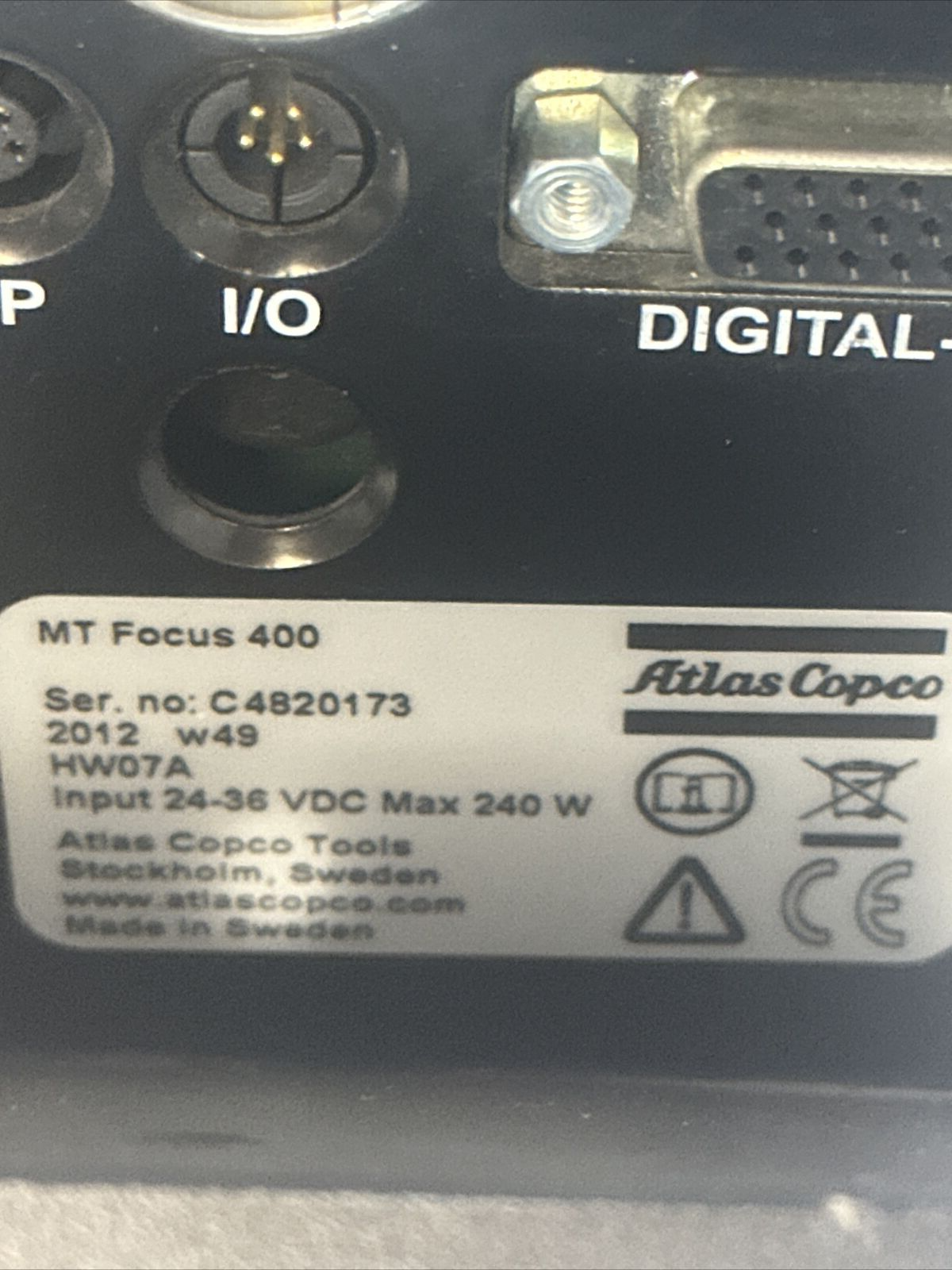 ATLAS COPCO MT FOCUS 400 SCREWDRIVER CONTROLLER 24-36VDC 240W