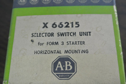 ALLEN-BRADLEY X 66215 SELECTOR SWITCH UNIT for FORM 3 STARTER -  NEW SURPLUS