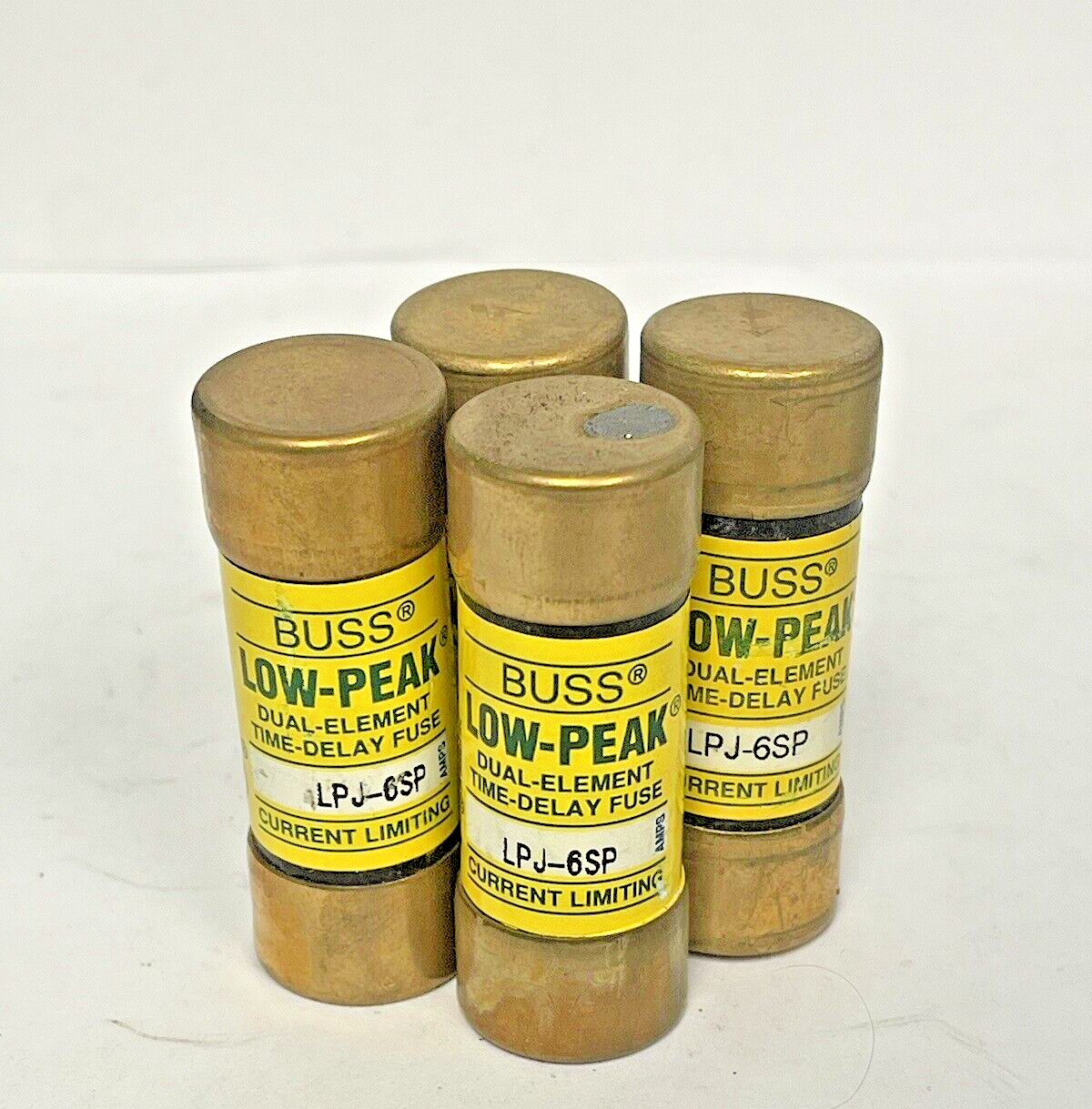 BUSS *LOT OF 4* LPJ-6SP  DUAL-ELEMENT TIME-DELAY CURRENT 6A 600 V