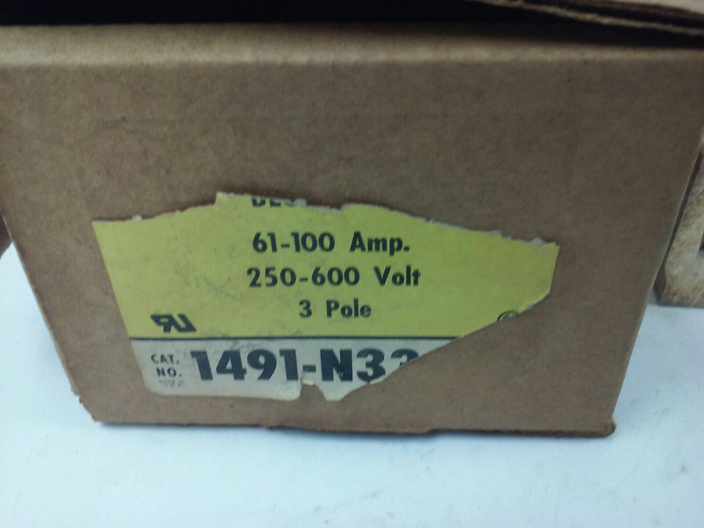 ALLEN BRADLEY 1491-N333 FUSE BLOCK,61-100A, 250- 600V, 3P, W/ X-410710, PARTS