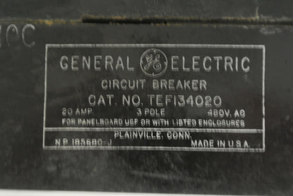 GE TEF134020 CIRCUIT BREAKER - 480VAC, 20A, 3-POLE