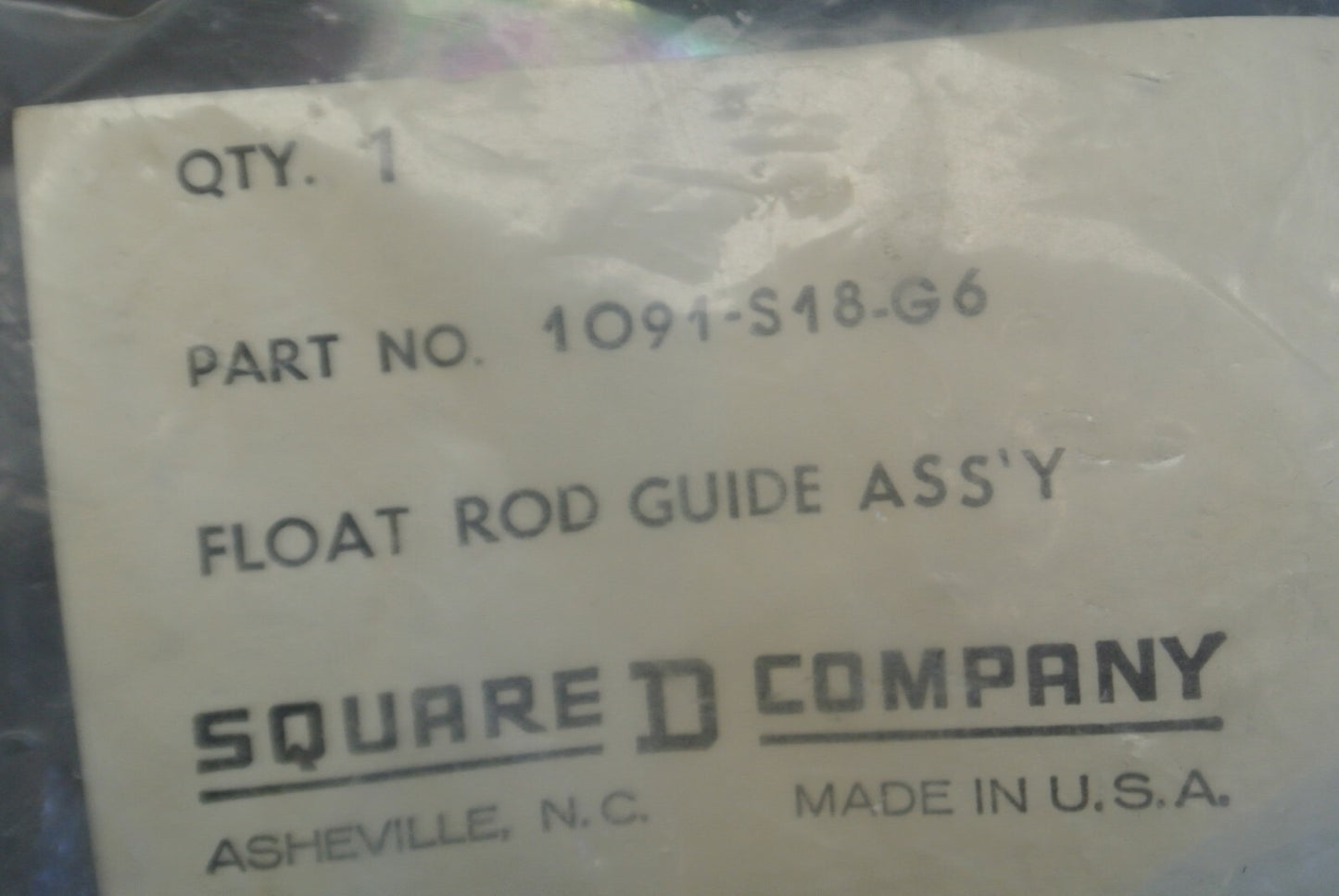 SQUARE D 1091-S18-G6 FLOAT ROD GUIDE ASSEMBLY / NEW SURPLUS
