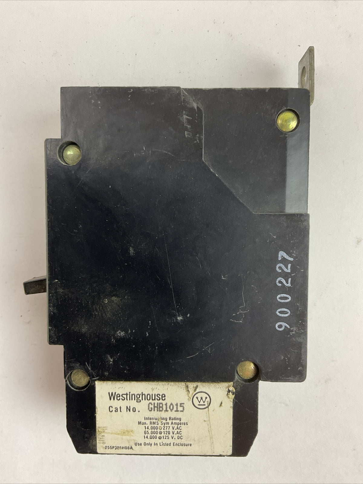 WESTINGHOUSE GHB1015 CIRCUIT BREAKER 1POLE 15AMP 277VAC 125VDC