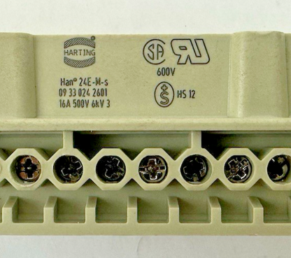 HARTING HAN 24E-M-S 0933024 PIN INDUSTRIAL MALE CONNECTOR 16 A 500 V