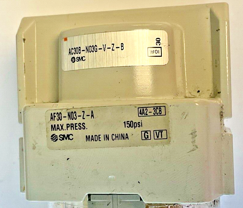 SMC AC30B-N03G-V-Z-B 150PSI, AF30-N03-Z-A W/ AR30-N03-Z-B 7-125PSI FILTER