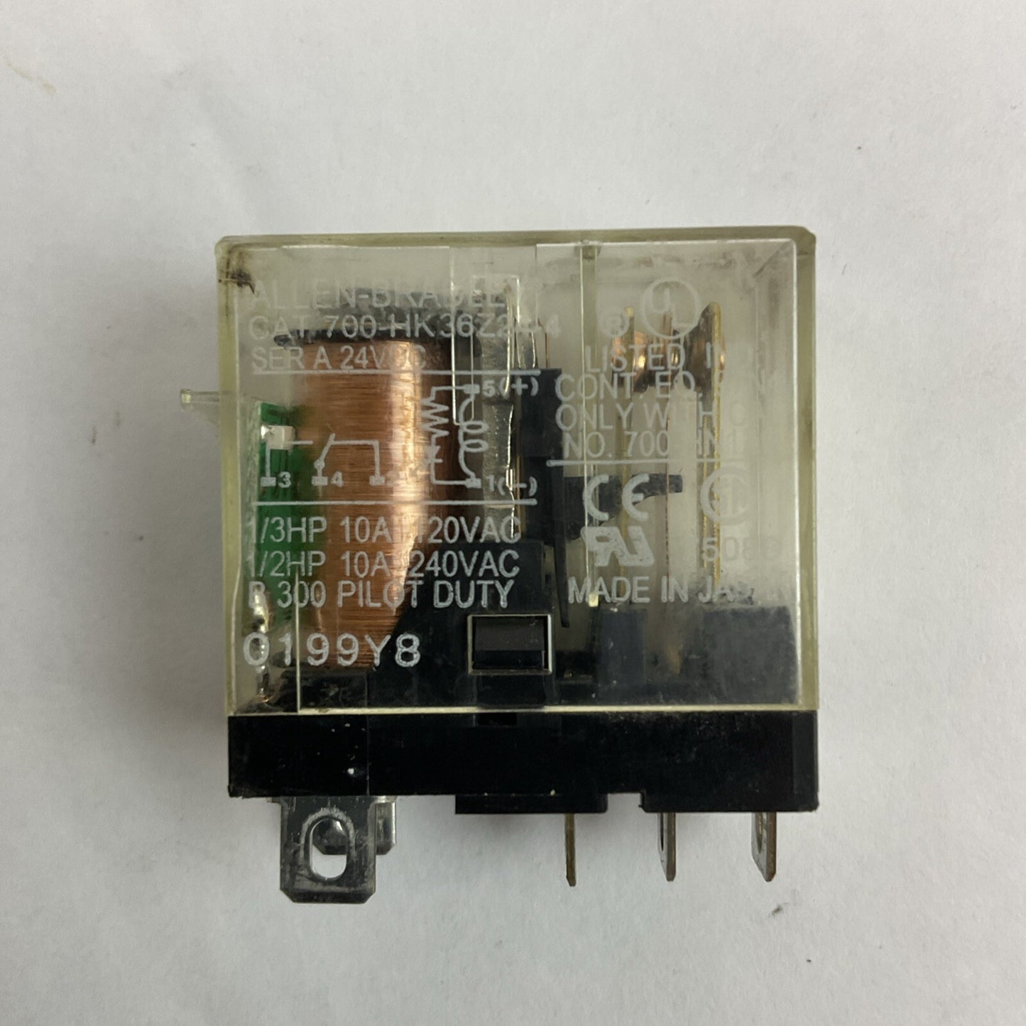 ALLEN BRADLEY 700-HK-36Z24-4 RELAY SER A 24VDC (LOT OF 2)