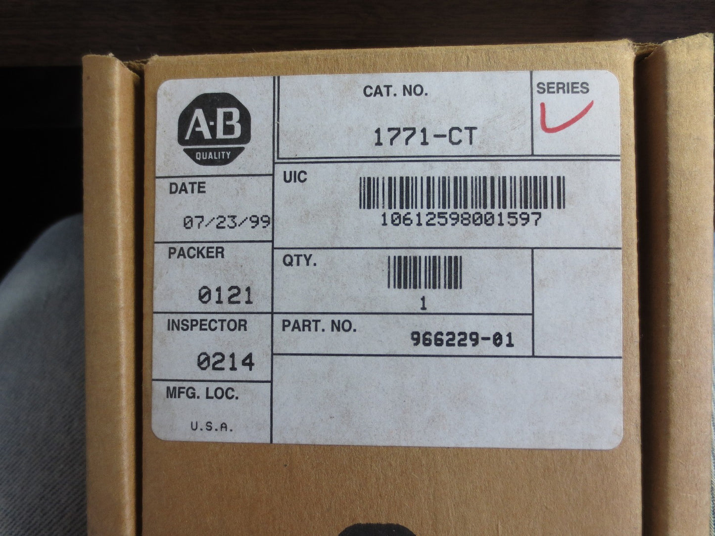 ALLEN-BRADLEY 1771-CT POWER SUPPLY CABLE, I/O CHASSIS CABLE for 1771-P4S