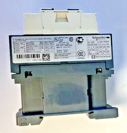 SCHNEIDER ELECTRIC LC1 D09 CONTACTOR 25A 690V 50/60HZ