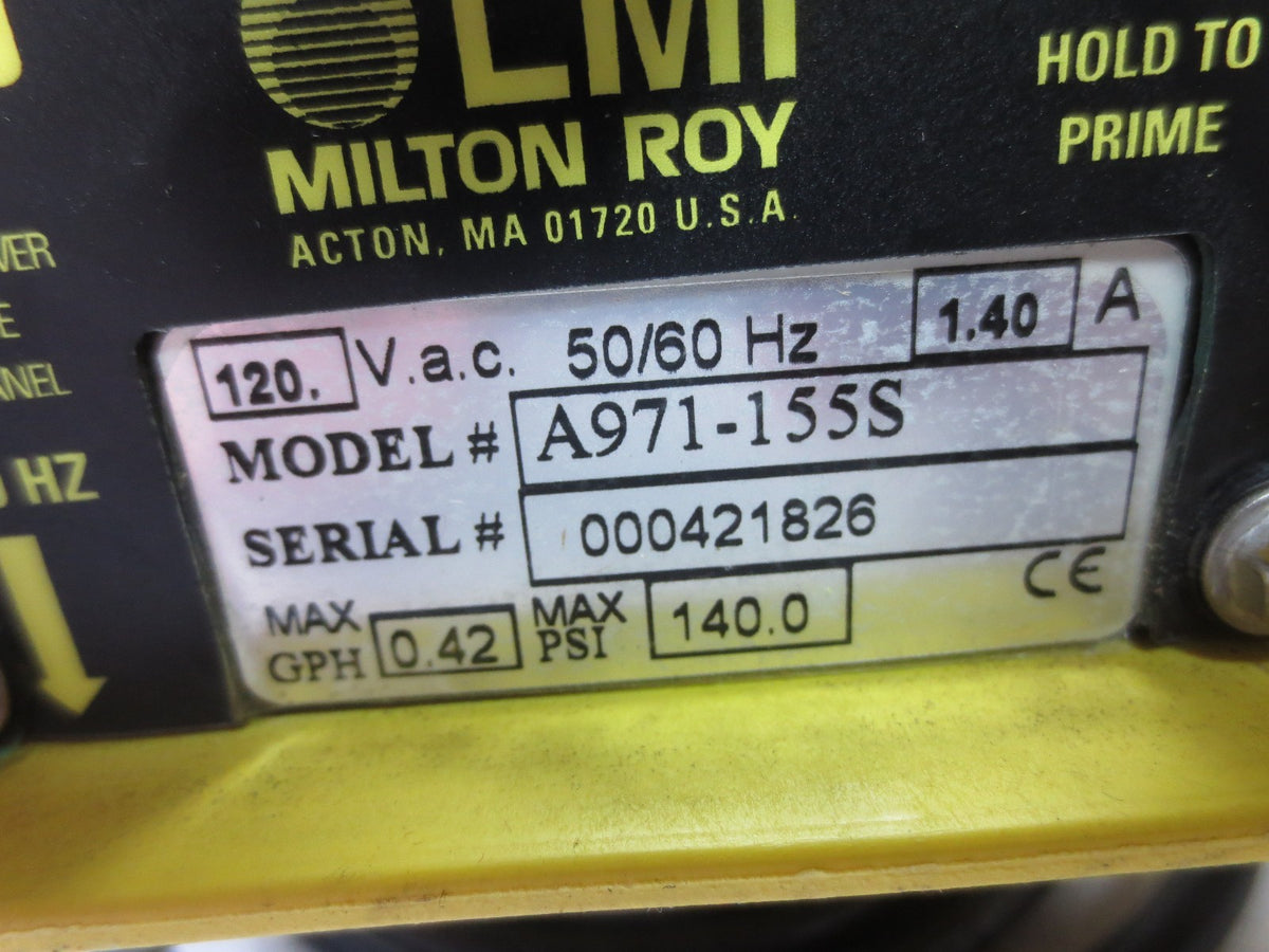 MILTON ROY LMI A971-155S MICROPROCESSOR DOSING PUMP - FOR PARTS or NOT WORKING