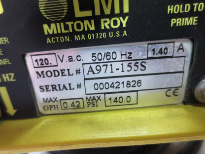 MILTON ROY LMI A971-155S MICROPROCESSOR DOSING PUMP - FOR PARTS or NOT WORKING